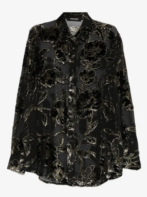 Roberto Cavalli blusa texturizada con estampado floral