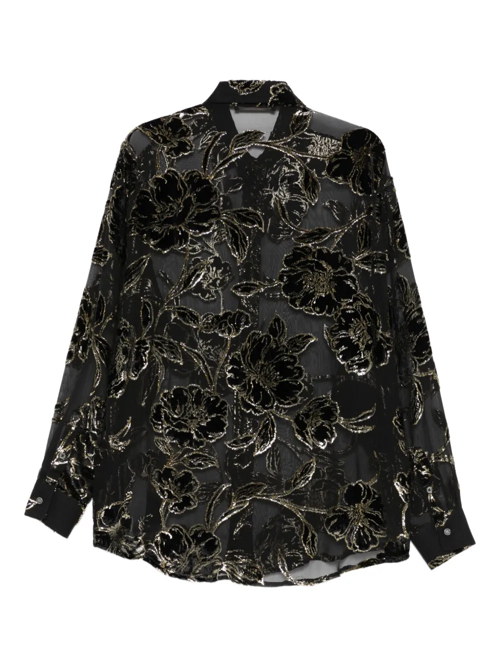 Roberto Cavalli Blouse met bloementextuur Zwart