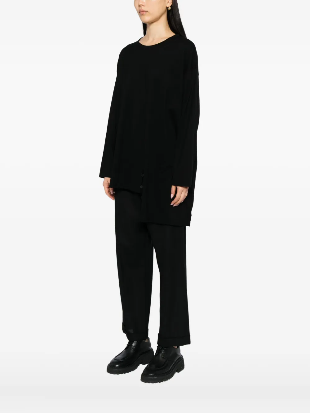 Yohji Yamamoto Cotton 2-way T-shirt In Black
