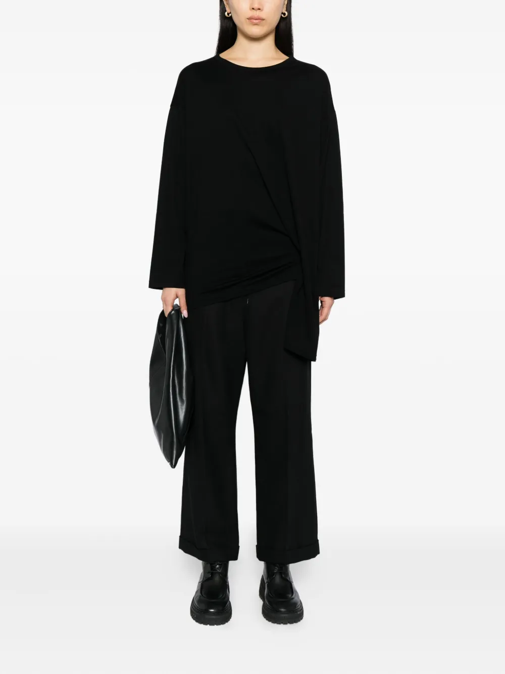 Yohji Yamamoto Cotton 2-way T-shirt In Black