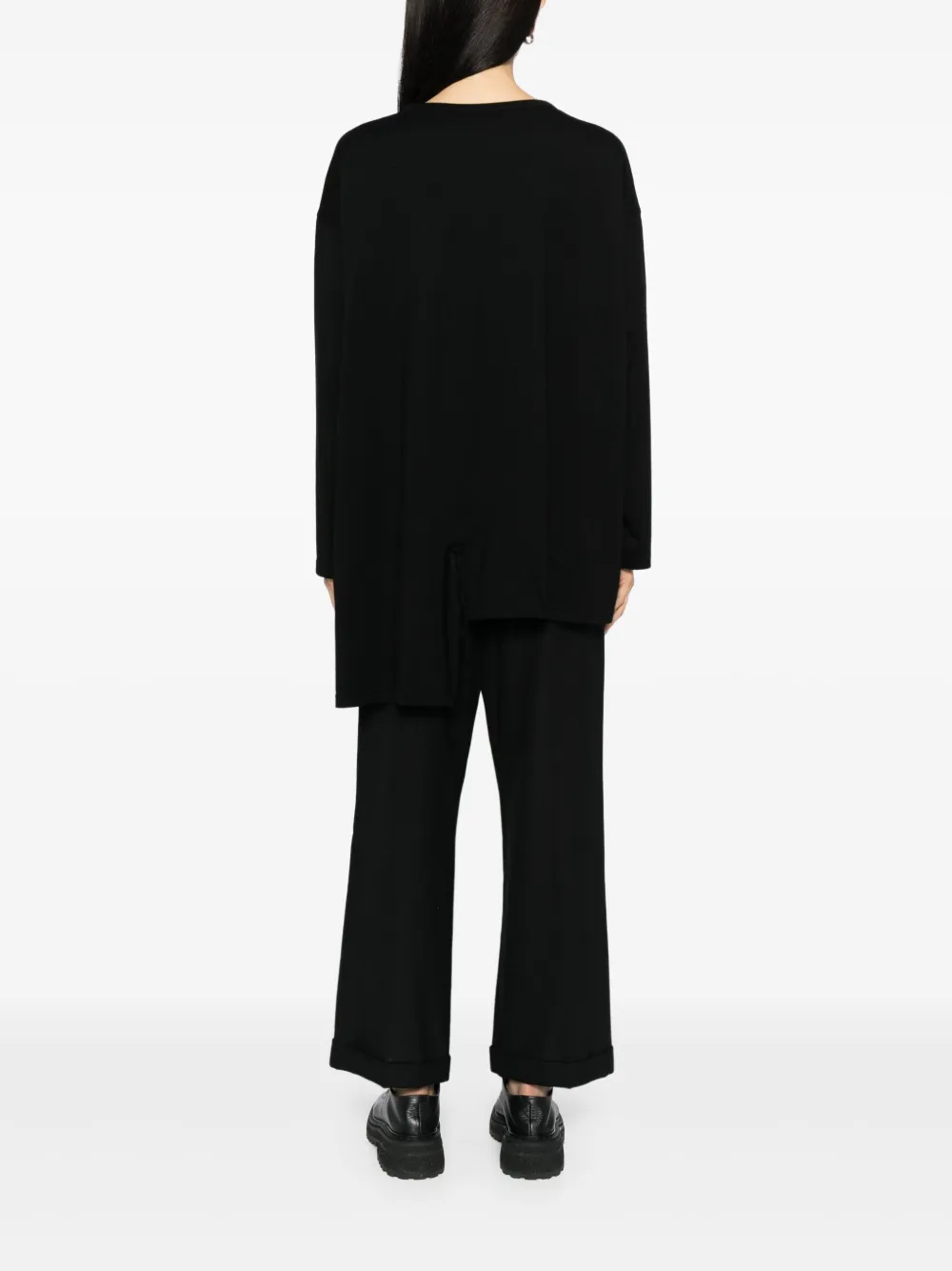 Yohji Yamamoto Katoenen T-shirt Zwart