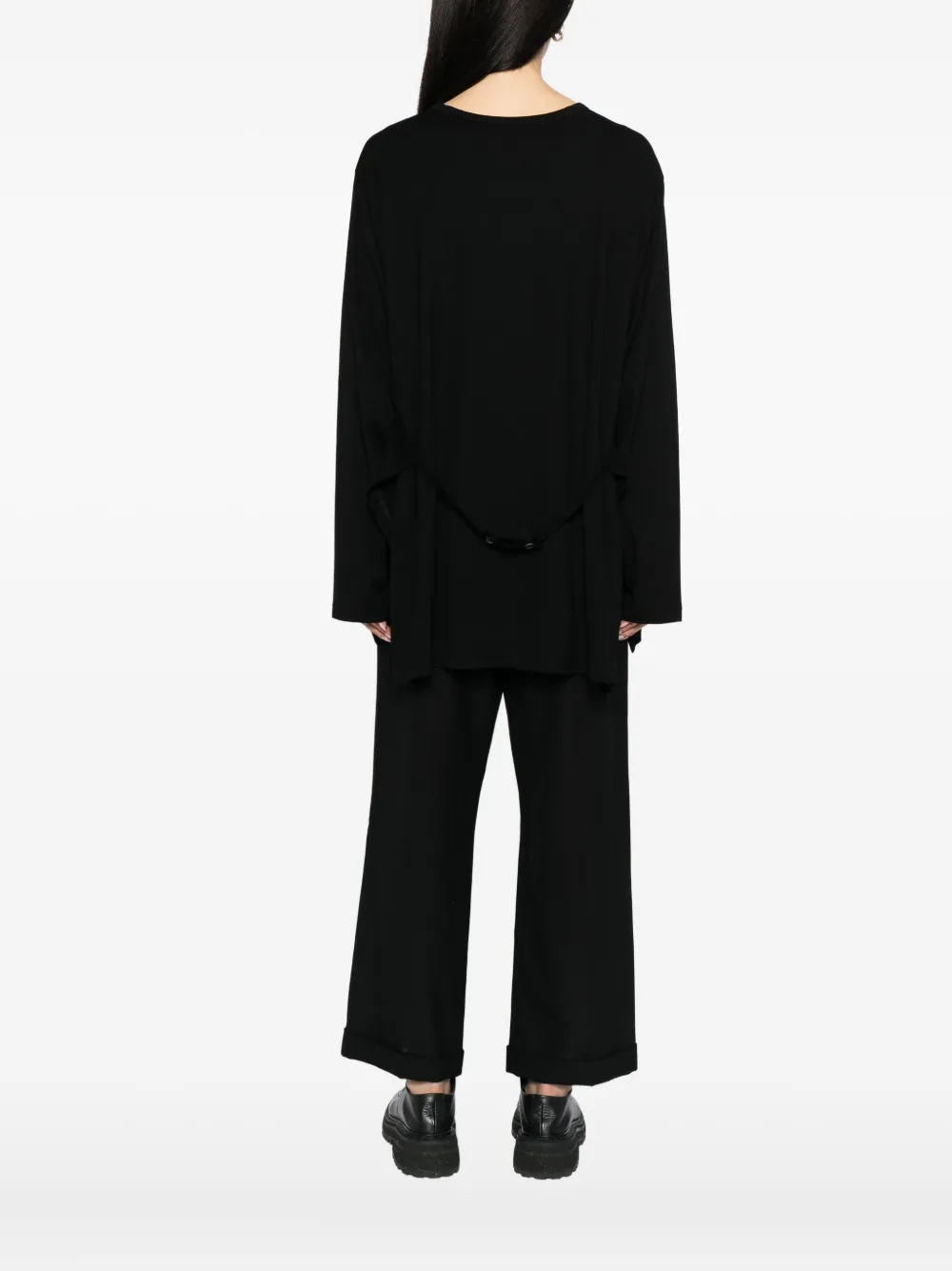 Yohji Yamamoto Katoenen T-shirt Zwart