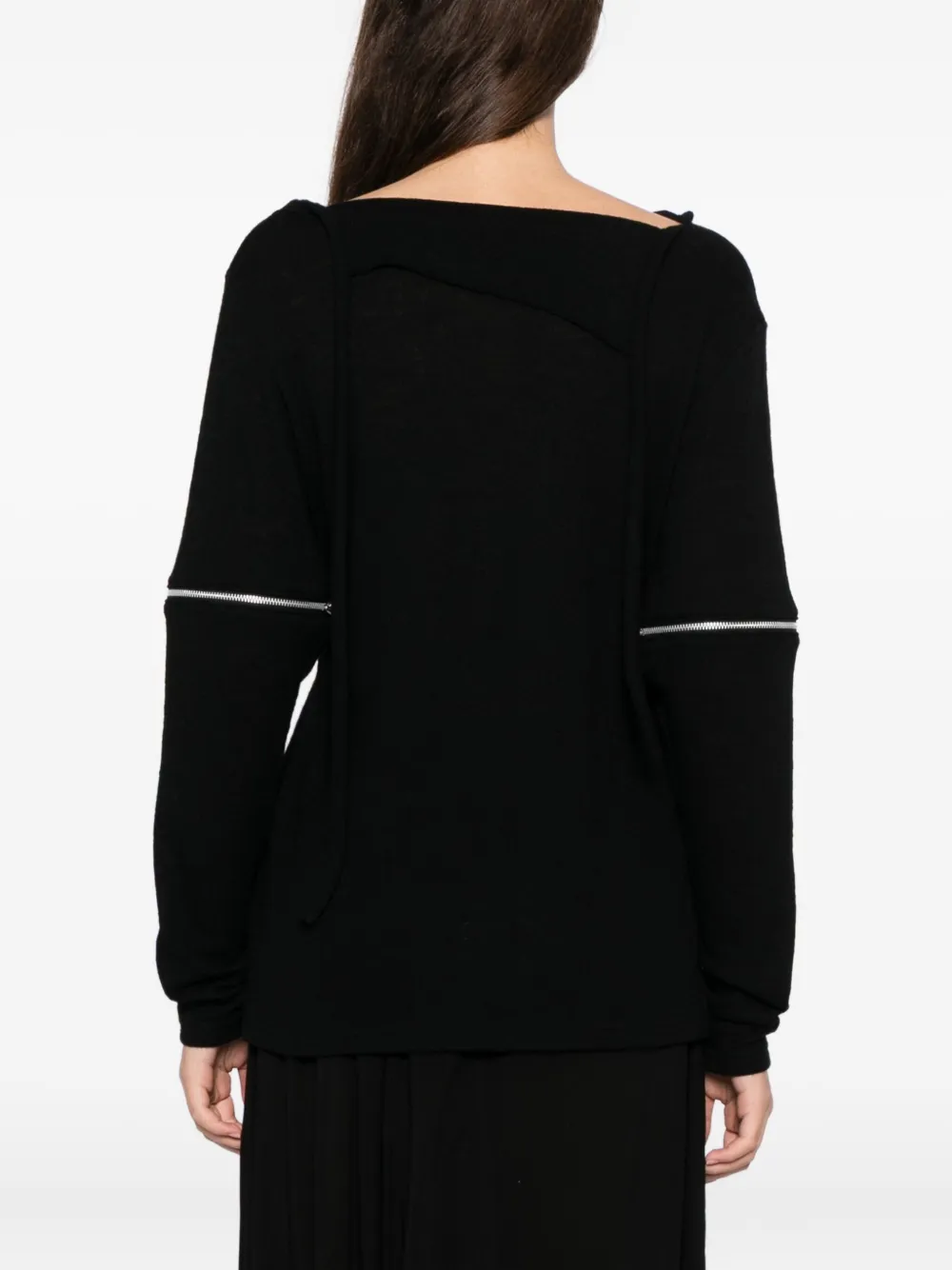 Yohji Yamamoto Asymmetric Wool Top In Black