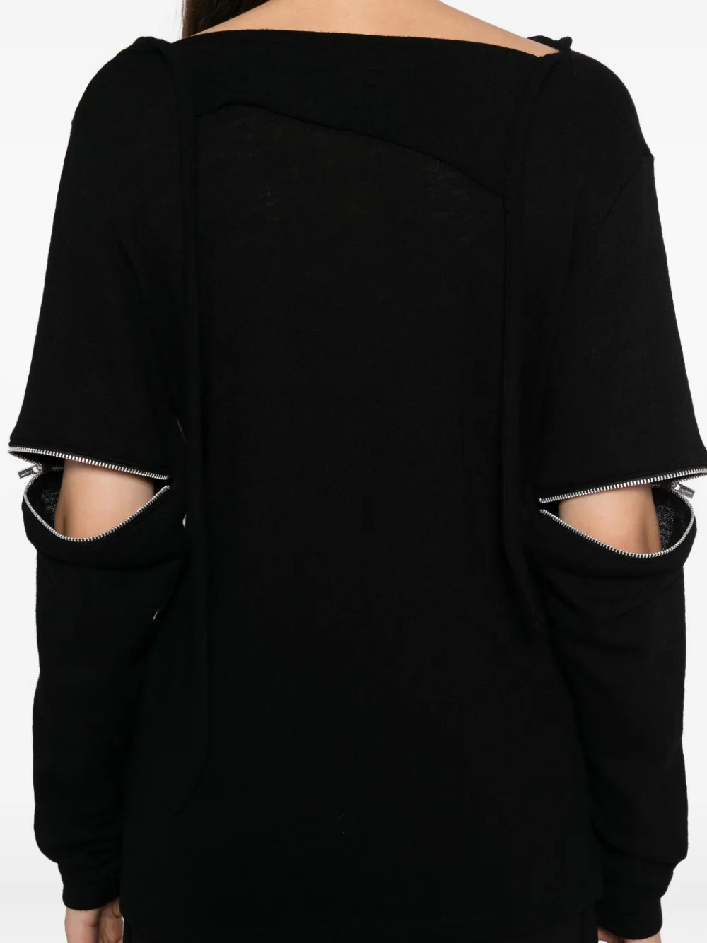 Yohji Yamamoto Asymmetric Wool Top In Black