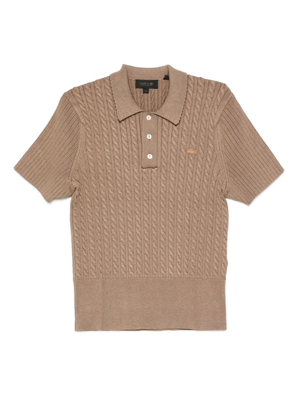 Lacoste ケーブルニット ポロシャツ - ブラウン Lacoste ケーブルニット ポロシャツ - ブラウン