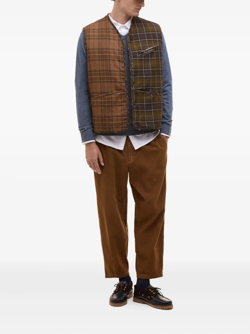 Paul Smith Mixed-tartan Pocketed Gilet In Multi