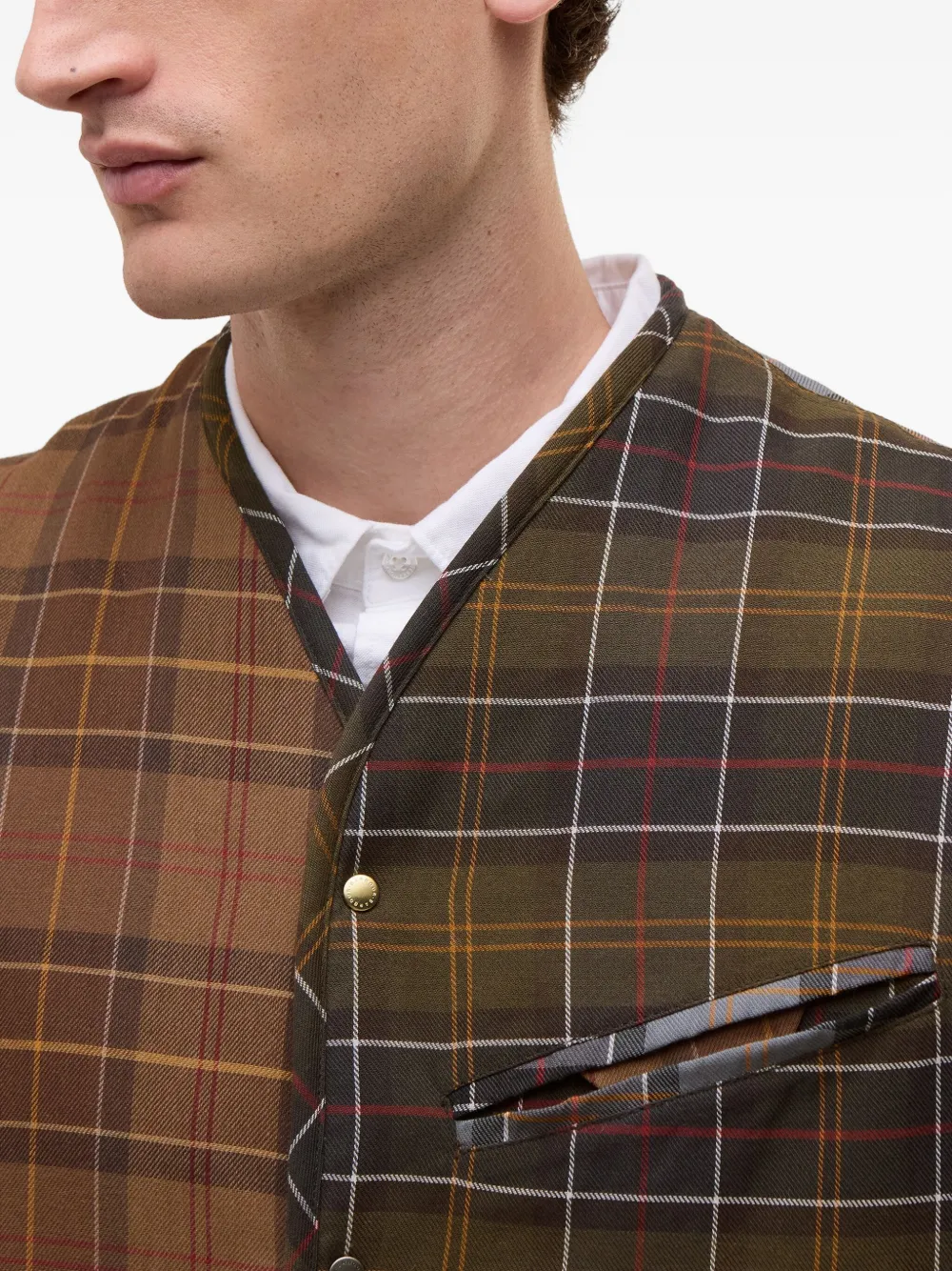Paul Smith Mixed-tartan Pocketed Gilet In Multi