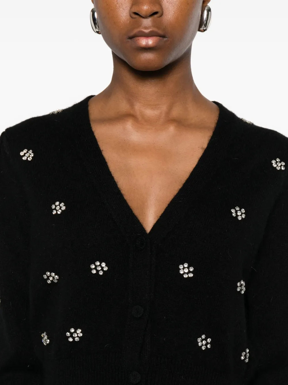 Twinset Floral-pattern Cardigan In Black