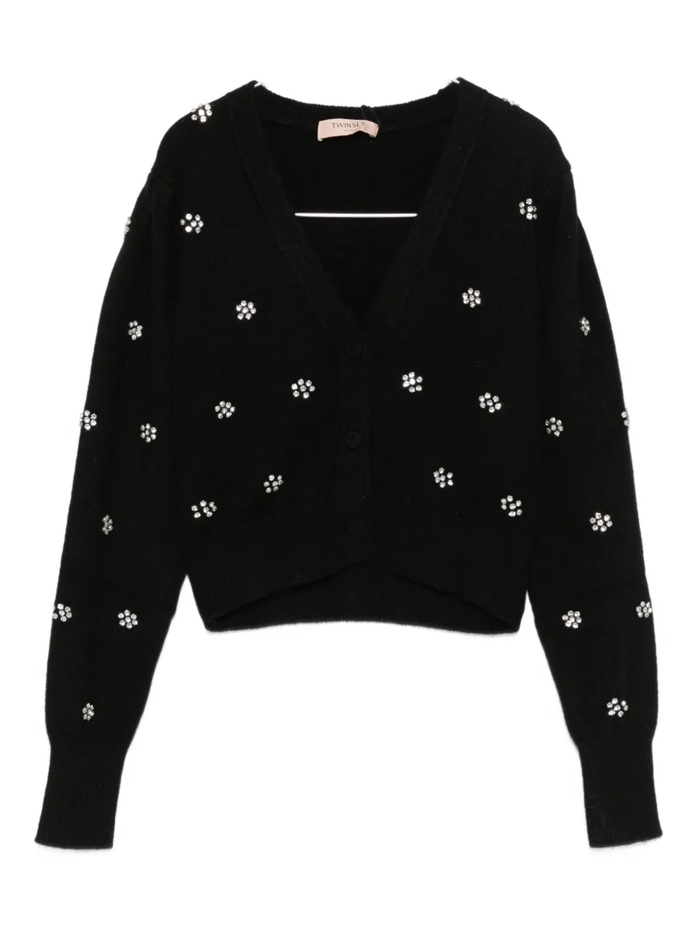 Twinset Floral-pattern Cardigan In Black