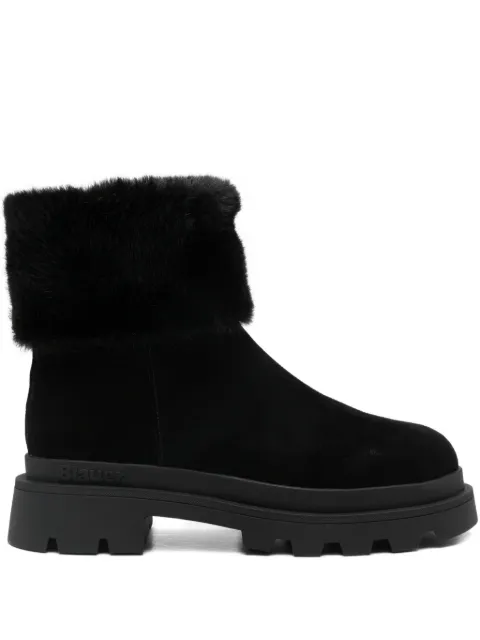 Blauer botas con ribete de pelo