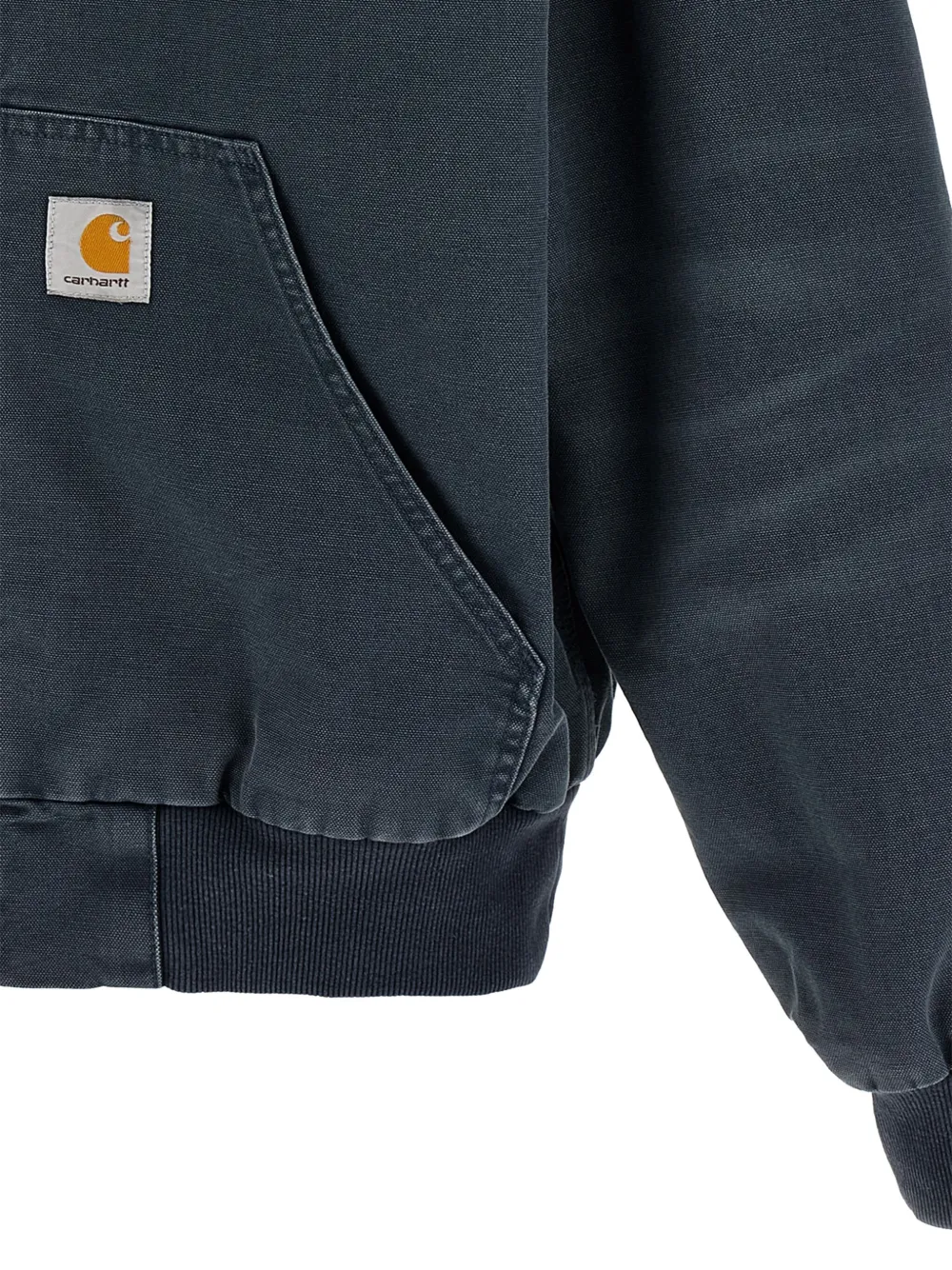 Carhartt Adjustable Hood Logo Patch Jacket In Blue