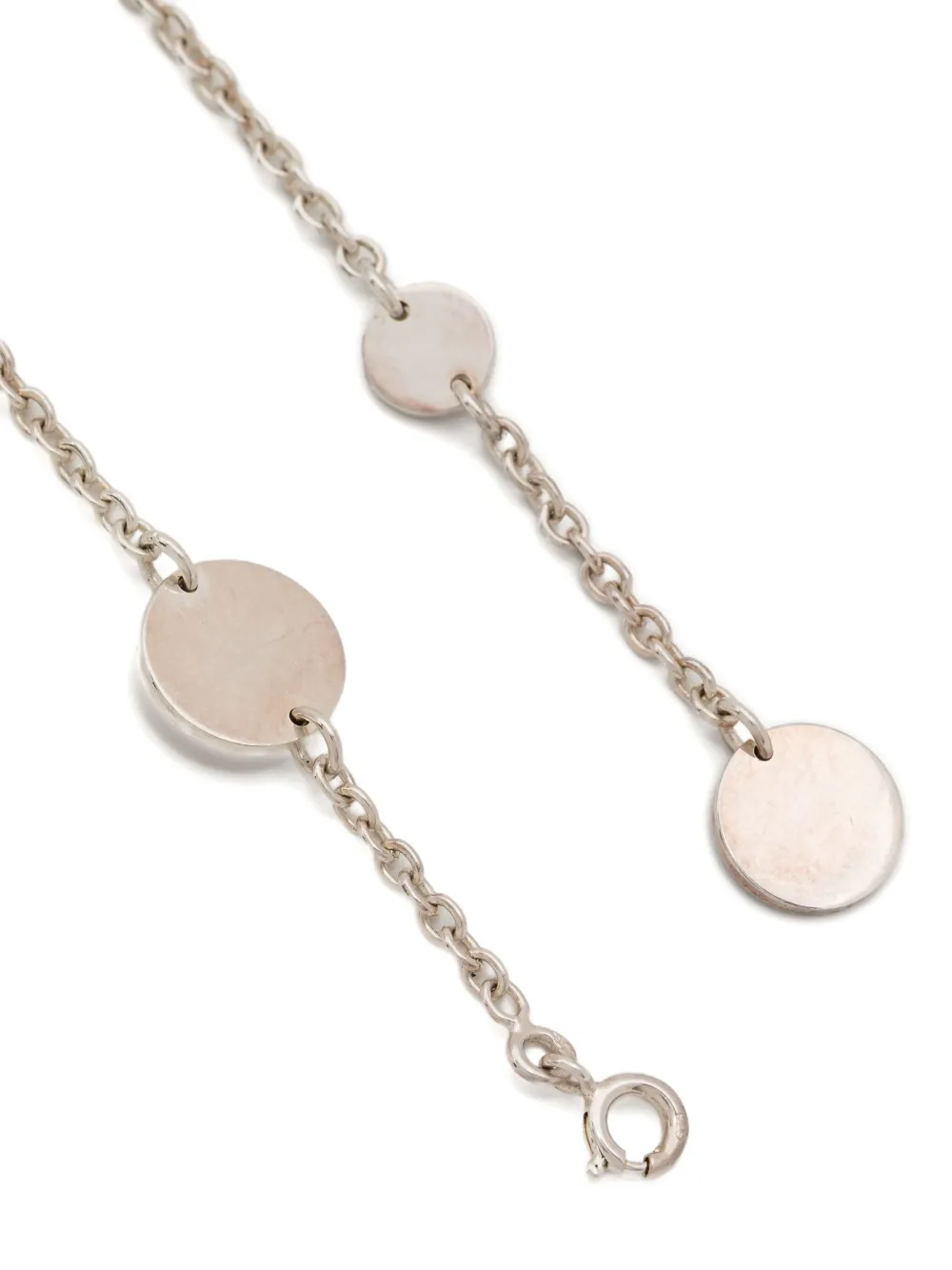 Pre-owned Hermes Ex Libris Long Necklace In Silver