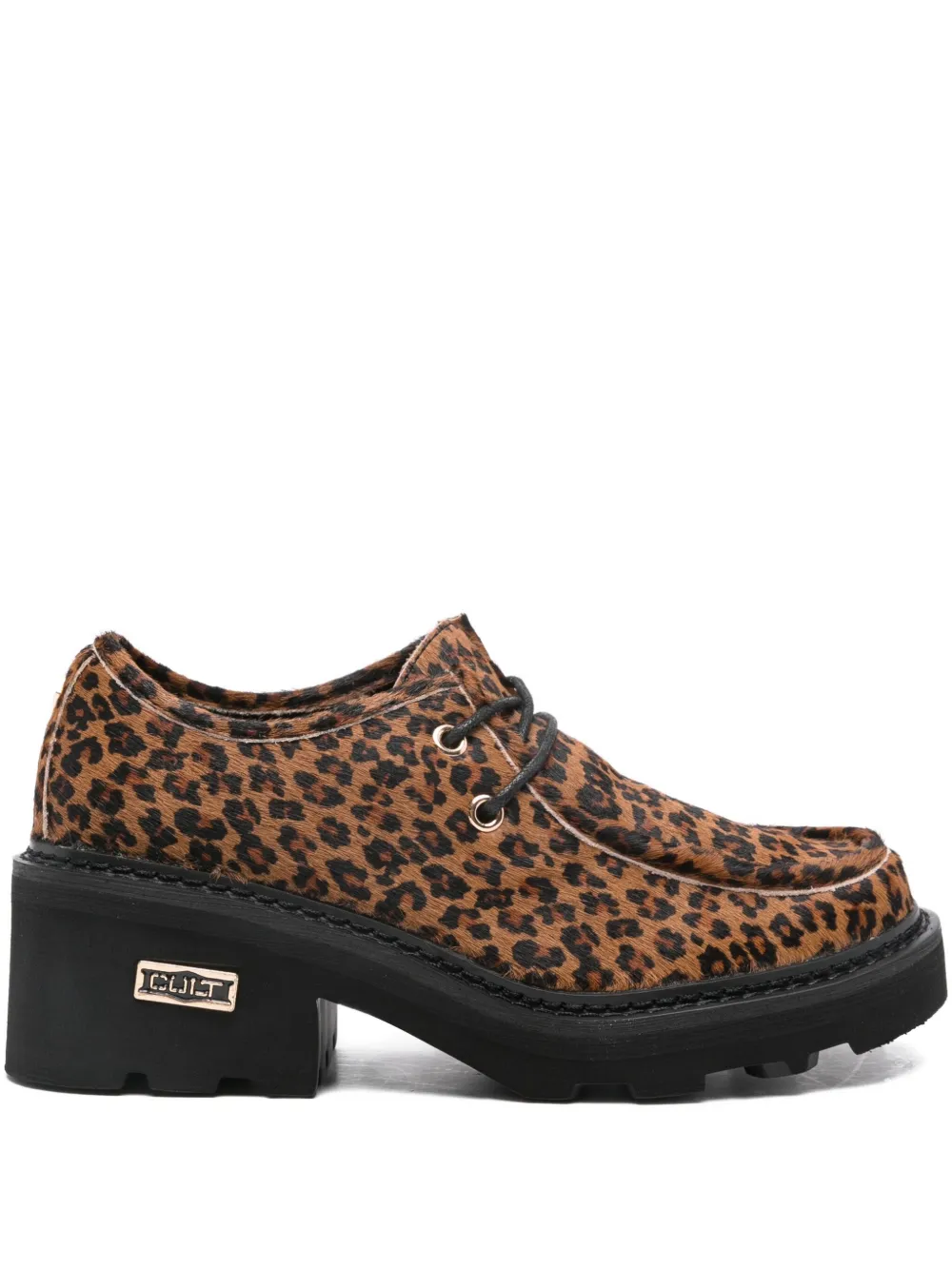 Cult leopard-print derby shoes | Brown | Image 1