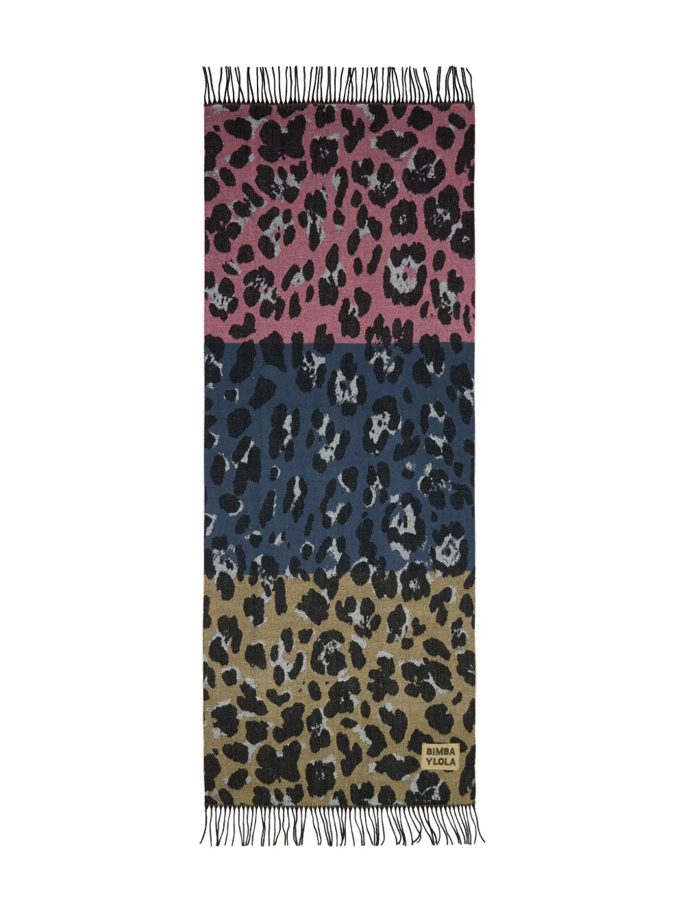 Bimba Y Lola Animal-print Fringed Scarf In Multi
