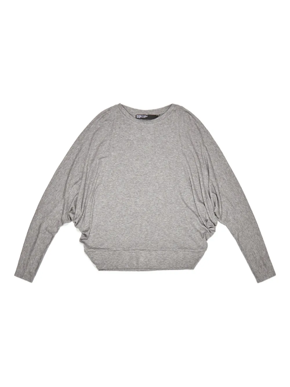 Bimba Y Lola Long-sleeve Boat-neck T-shirt In Gray