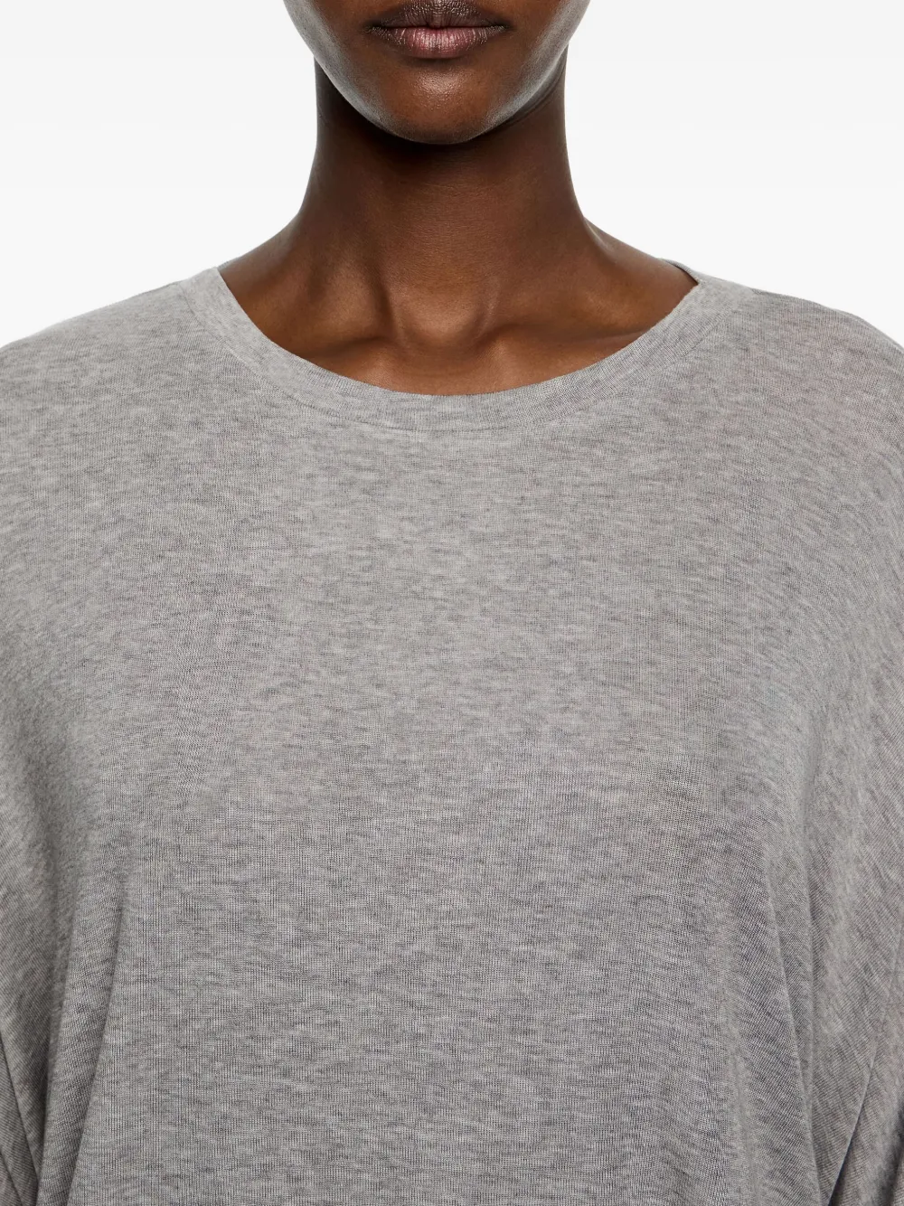 Bimba Y Lola Long-sleeve Boat-neck T-shirt In Gray