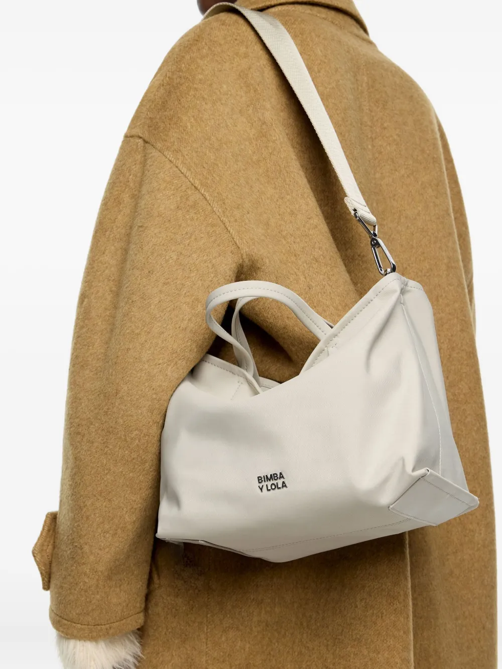 Bimba y Lola Schoudertas met logo Beige