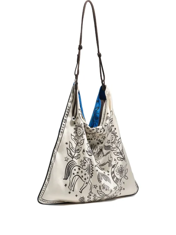 Bimba y Lola Bolso Shopper Con Varios Estampados Blanco