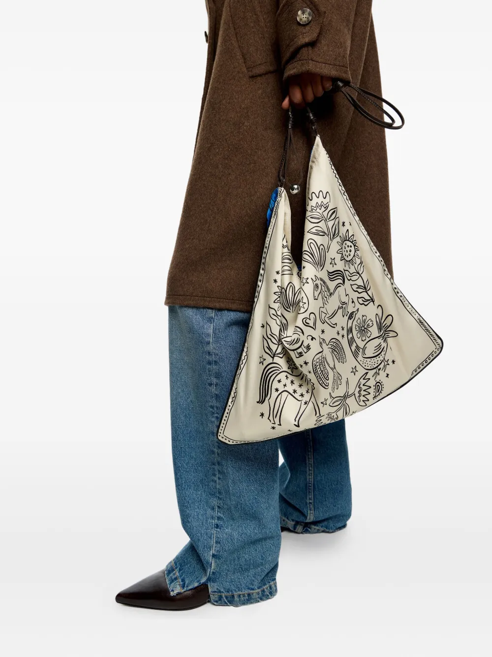 Bimba y Lola Shopper met gemixte print Wit