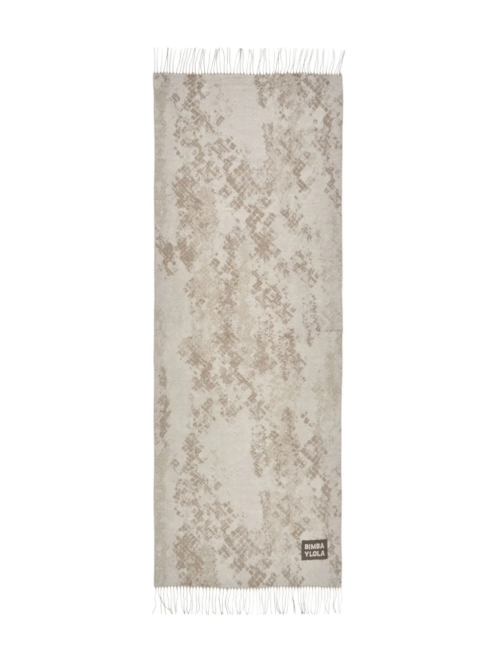 Bimba Y Lola Jacquard Snake-print Scarf In Neutral