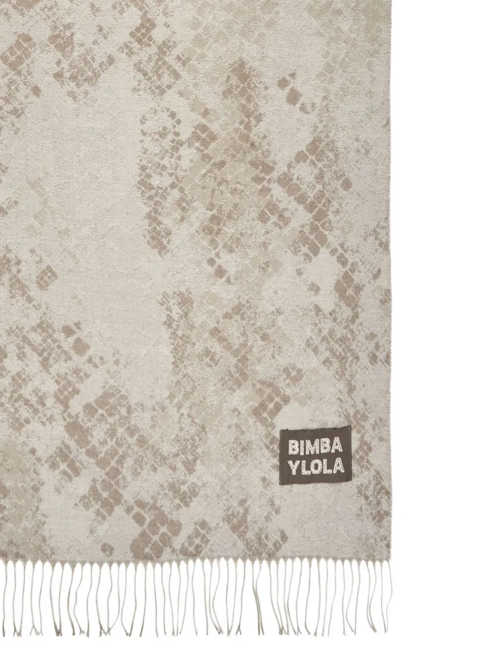 Bimba Y Lola Jacquard Snake-print Scarf In Neutral