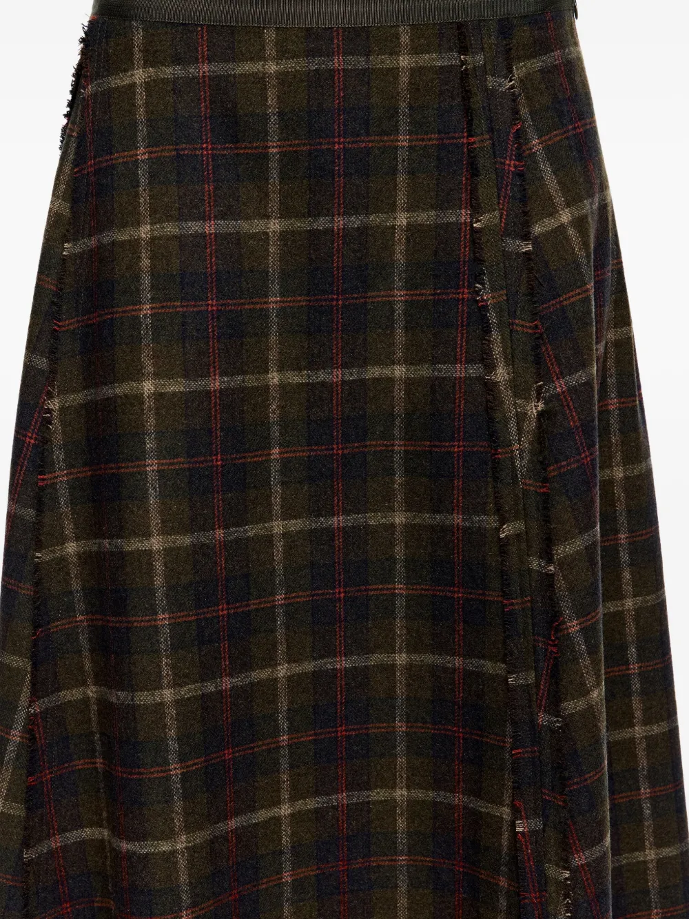 Bimba Y Lola A-line Checked Skirt In Green
