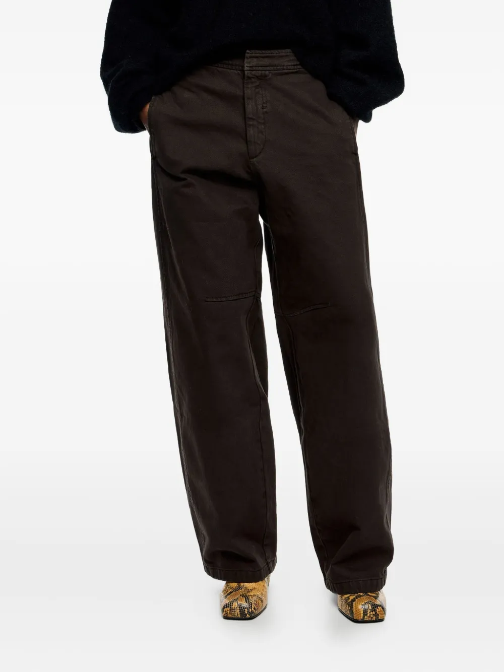 Bimba Y Lola Panelled Adjustable Trousers In Brown