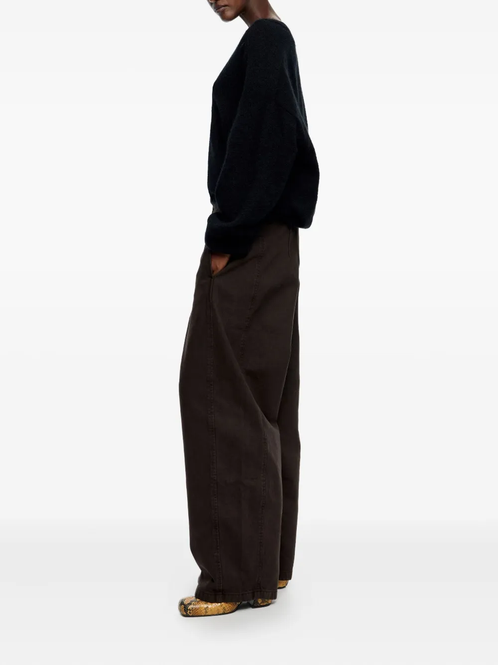 Bimba Y Lola Panelled Adjustable Trousers In Brown