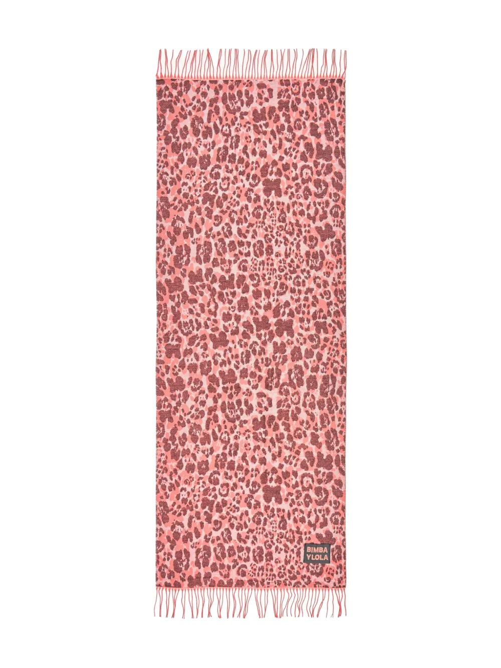 Bimba y Lola animal-print fringed scarf | Pink | Image 1