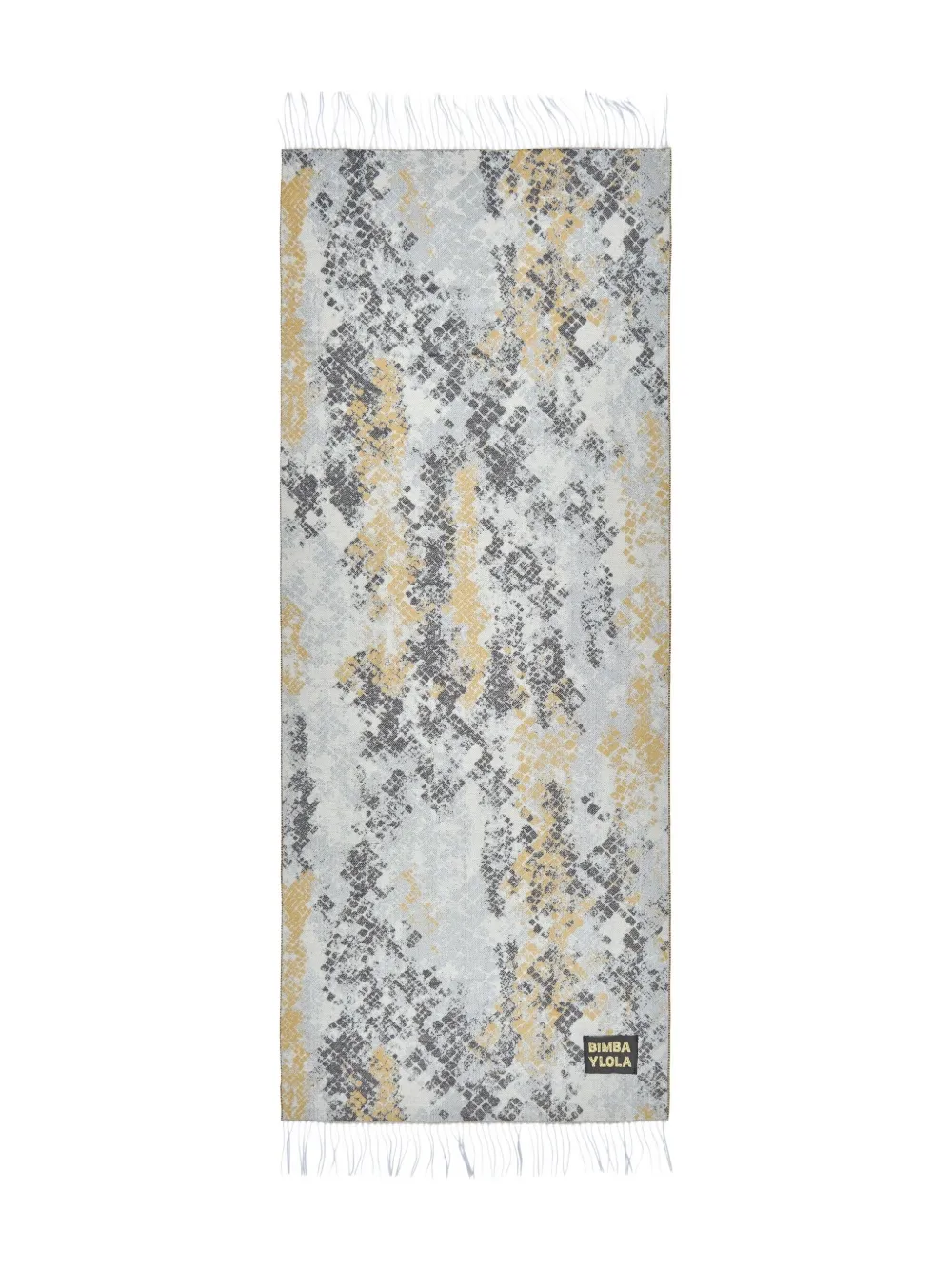 Bimba y Lola snake-printed fringed scarf | Grey | Image 1