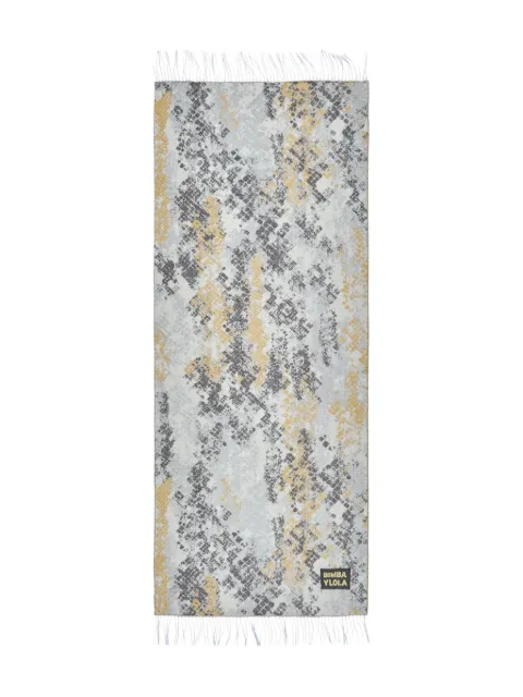 Bimba y Lola snake-printed fringed scarf
