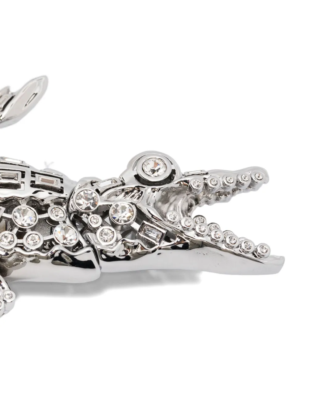 Lacoste Maxi Croco Brooch In Metallic