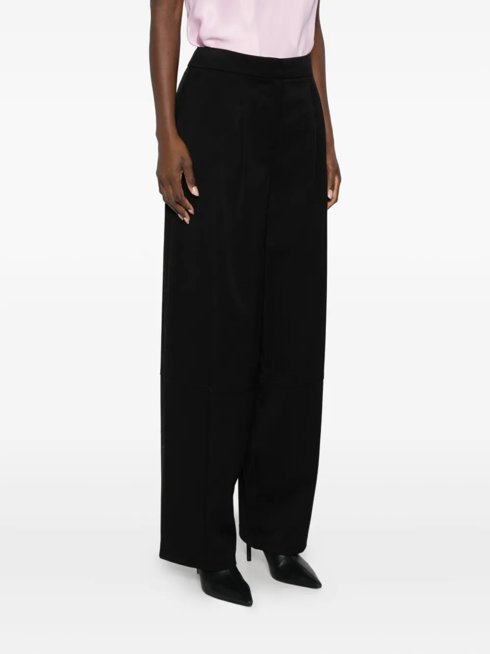 Twinset Logo-plaque Trousers In Black