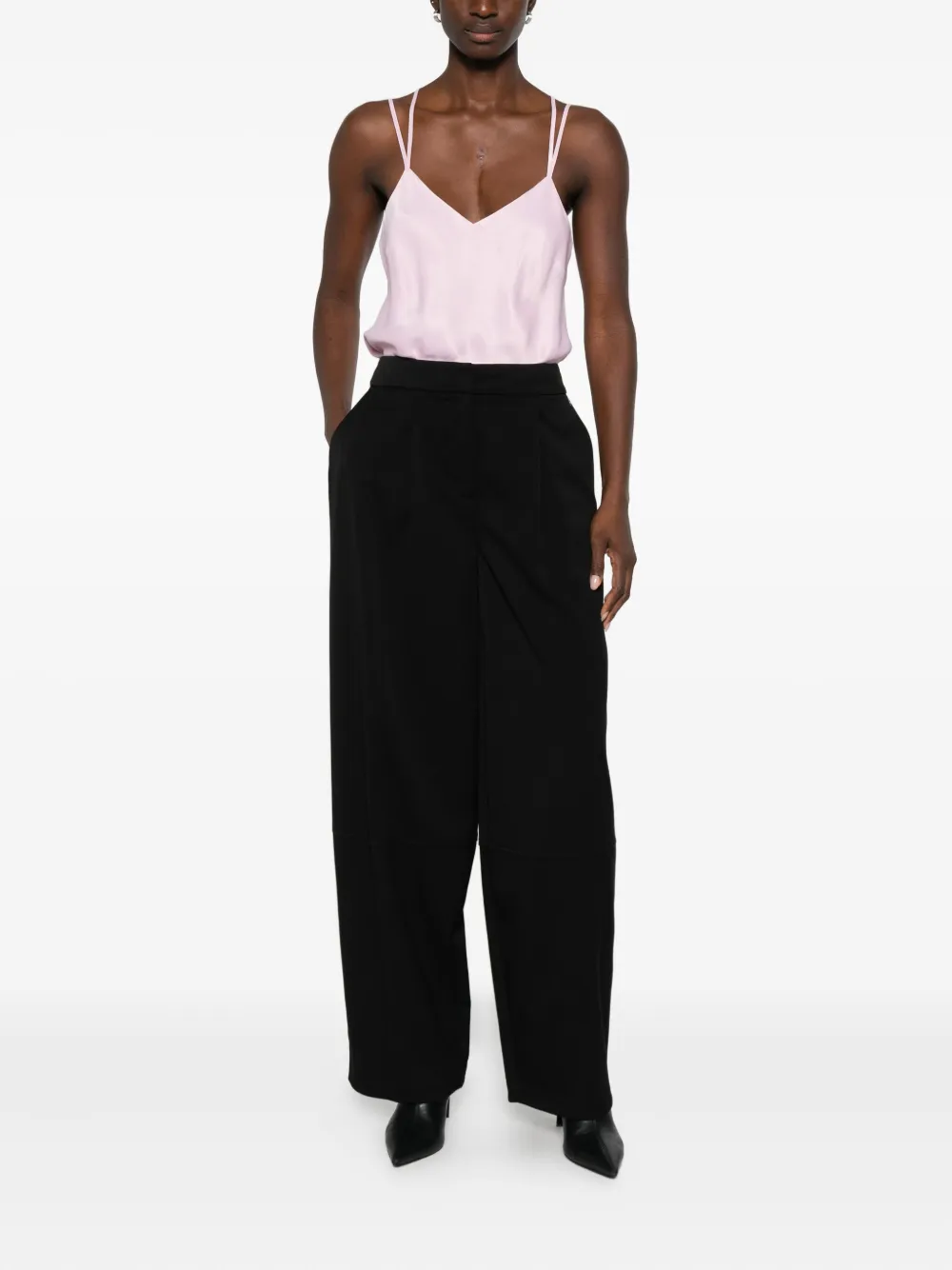 Twinset Logo-plaque Trousers In Black