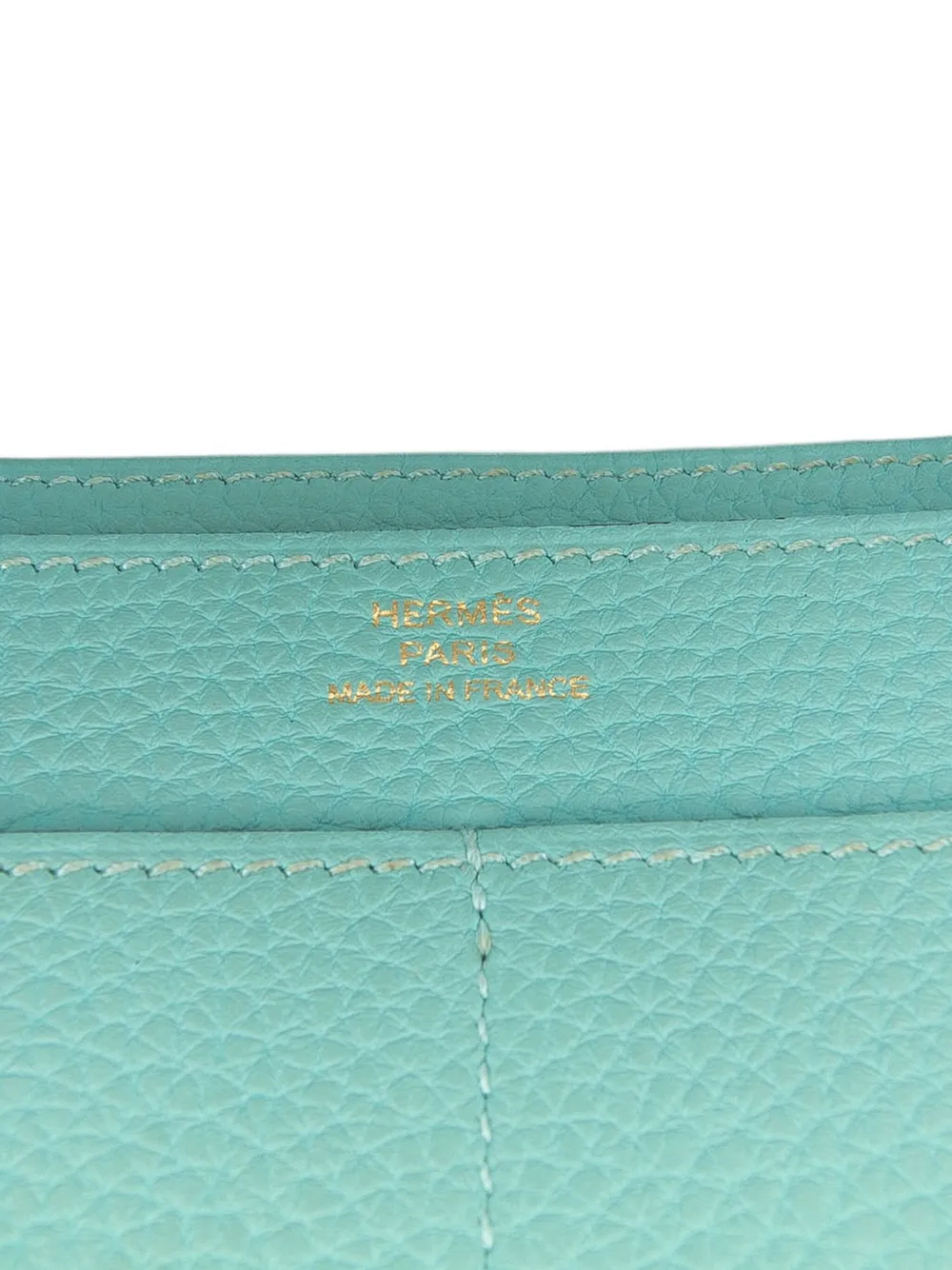 Pre-owned Hermes 2015 Togo Dogon Duo Wallet Gm Long Wallets In Blue