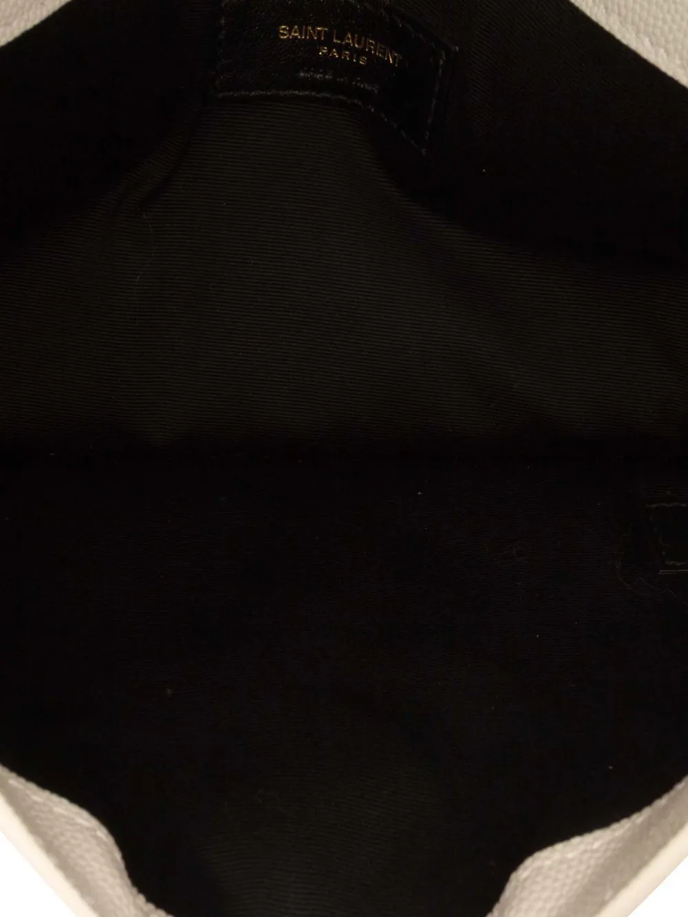 Pre-owned Saint Laurent 2023 Grain De Poudre Uptown Pouch Clutch Bag In White