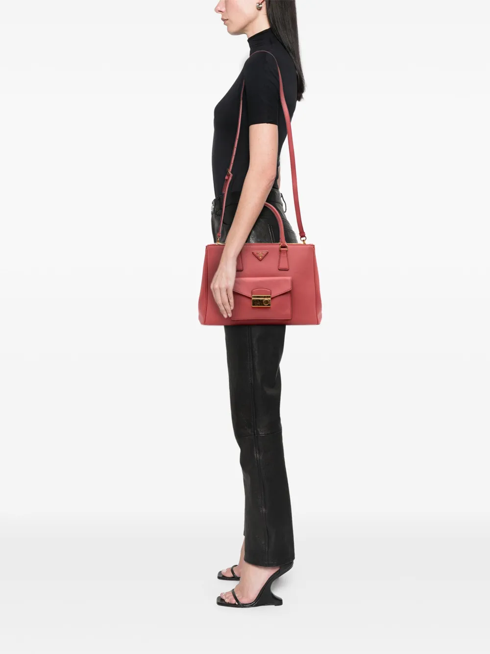 Prada Pre-Owned 2013-2025 Saffiano Lux Galleria Double Zip Front Pocket satchel | Pre-Owned | Image 2