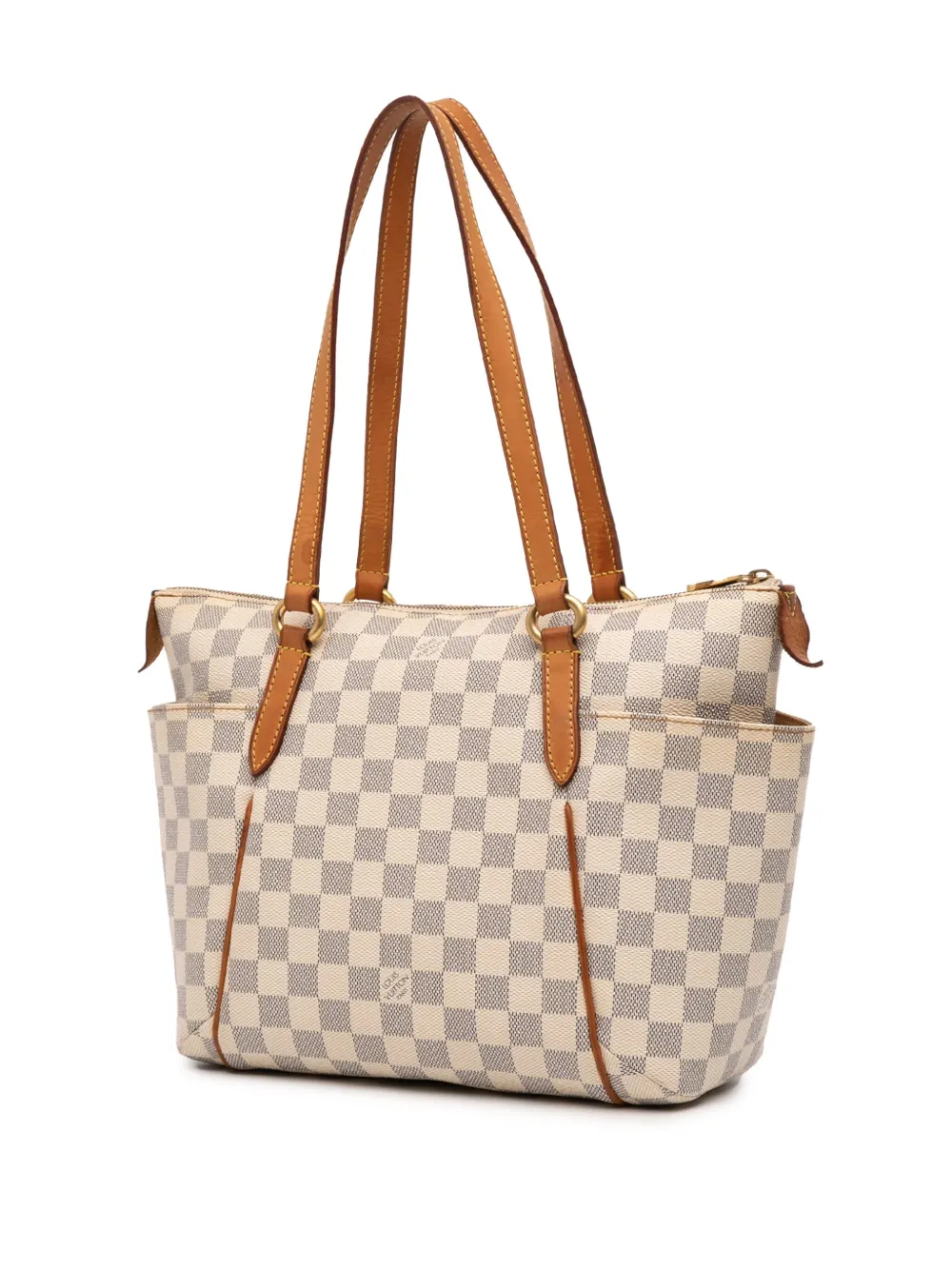 Pre-owned Louis Vuitton 2010 Damier Azur Totally Pm Tote Bag In White