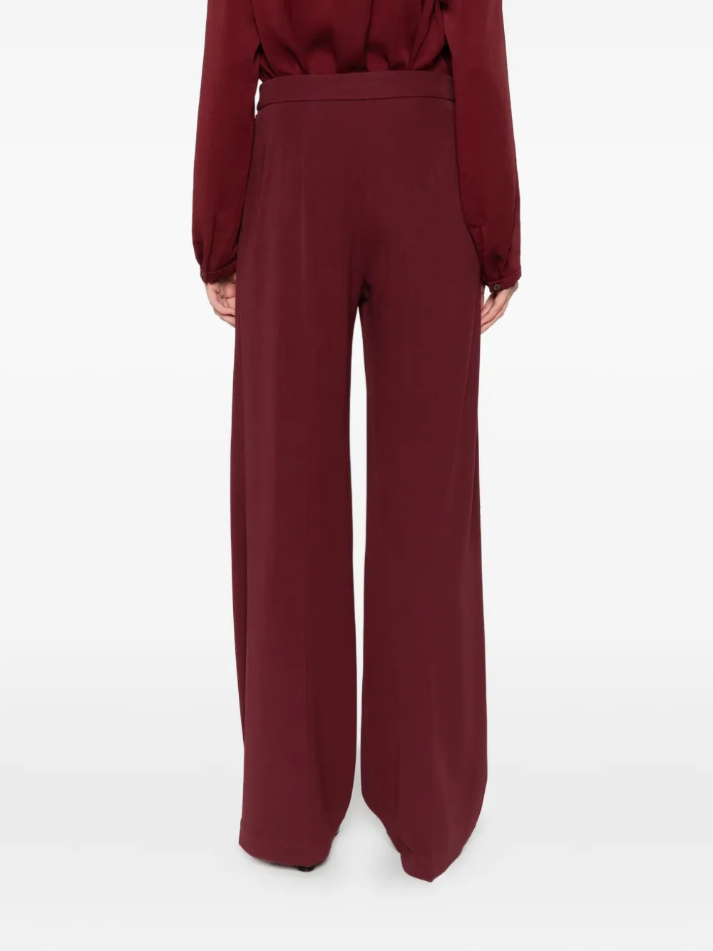 Marccain High-waisted Straight-leg Trousers In Red