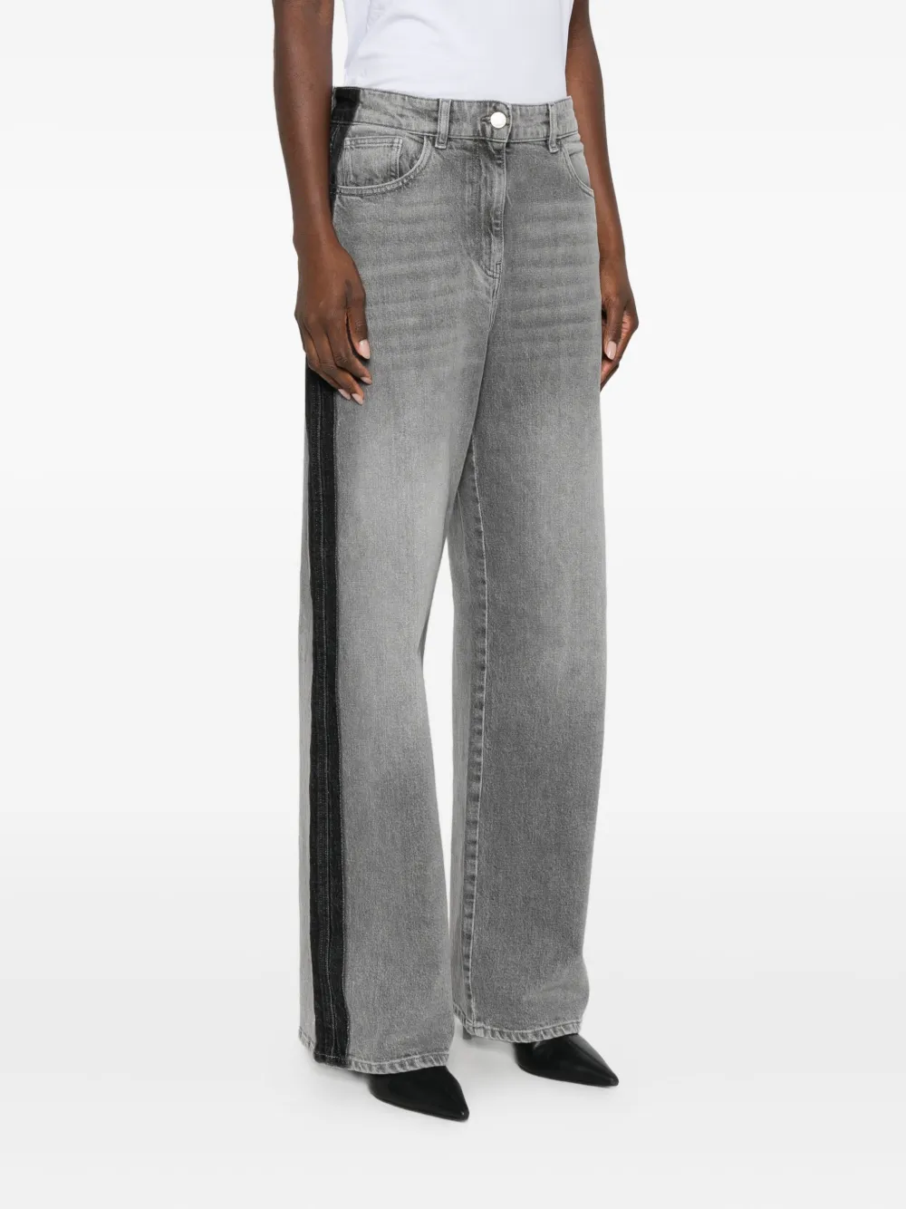 TWINSET Jeans met gestreepte details Grijs