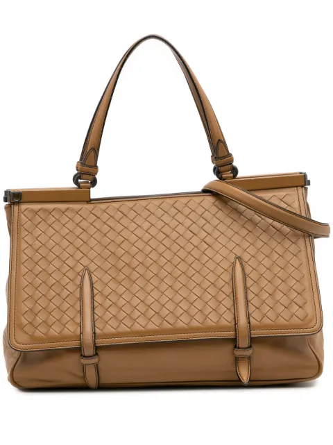 Bottega Veneta Pre-Owned bolsa satchel Monaco mediana de piel napa Intrecciato 2012-2025