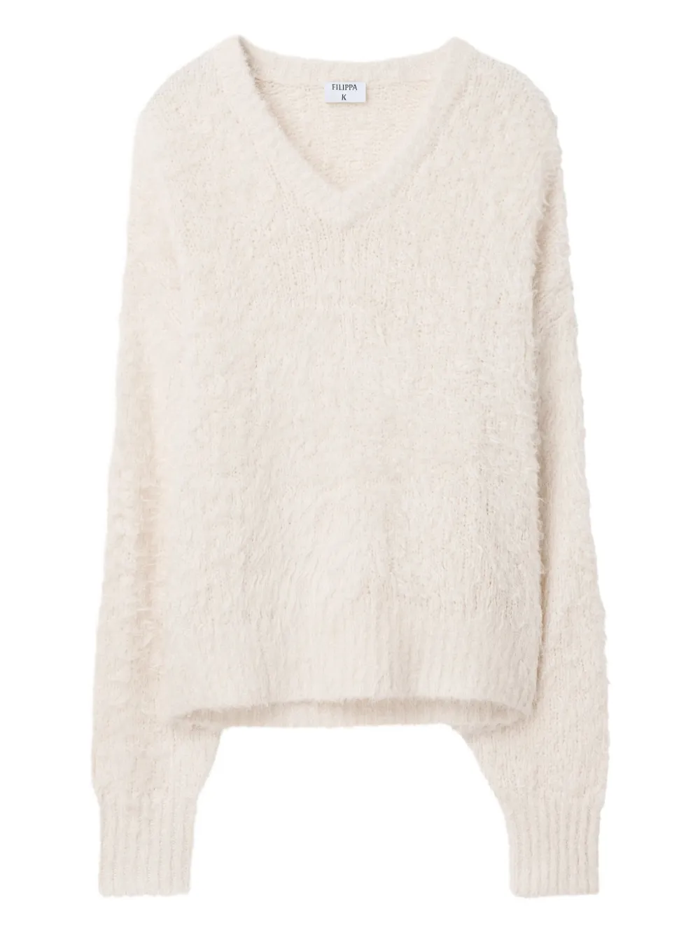 Filippa K suéter con cuello en V | blanco | Image 1