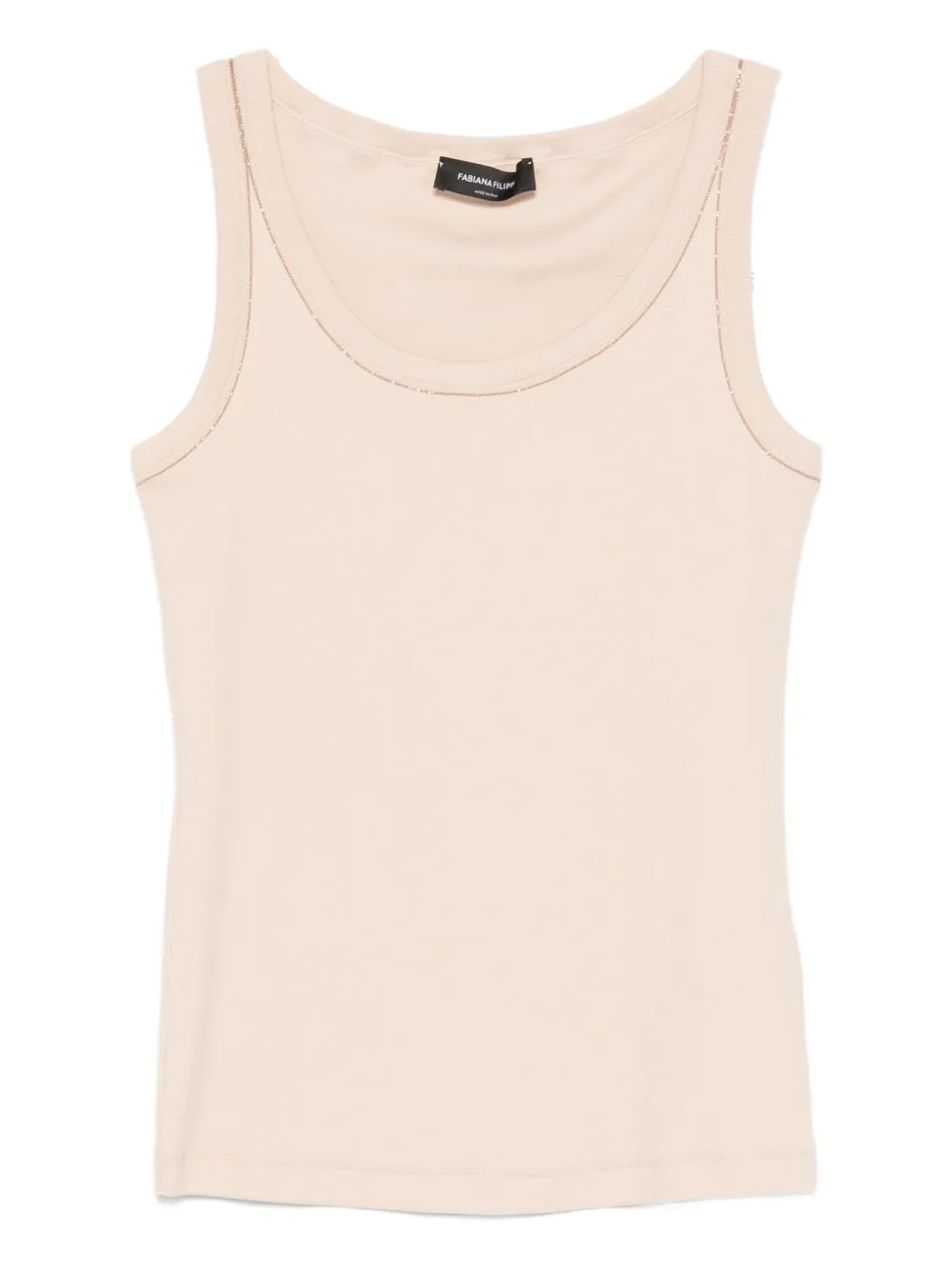 Fabiana Filippi Tanktop mit Perlenbesatz - Nude