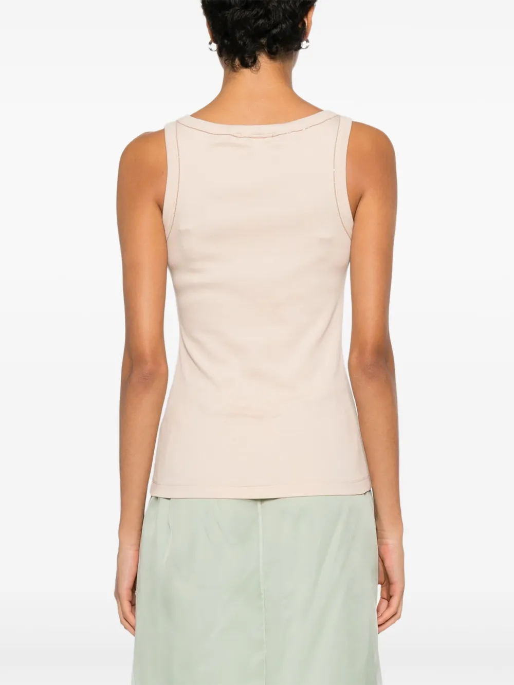Fabiana Filippi Tanktop met kralen afwerking Beige