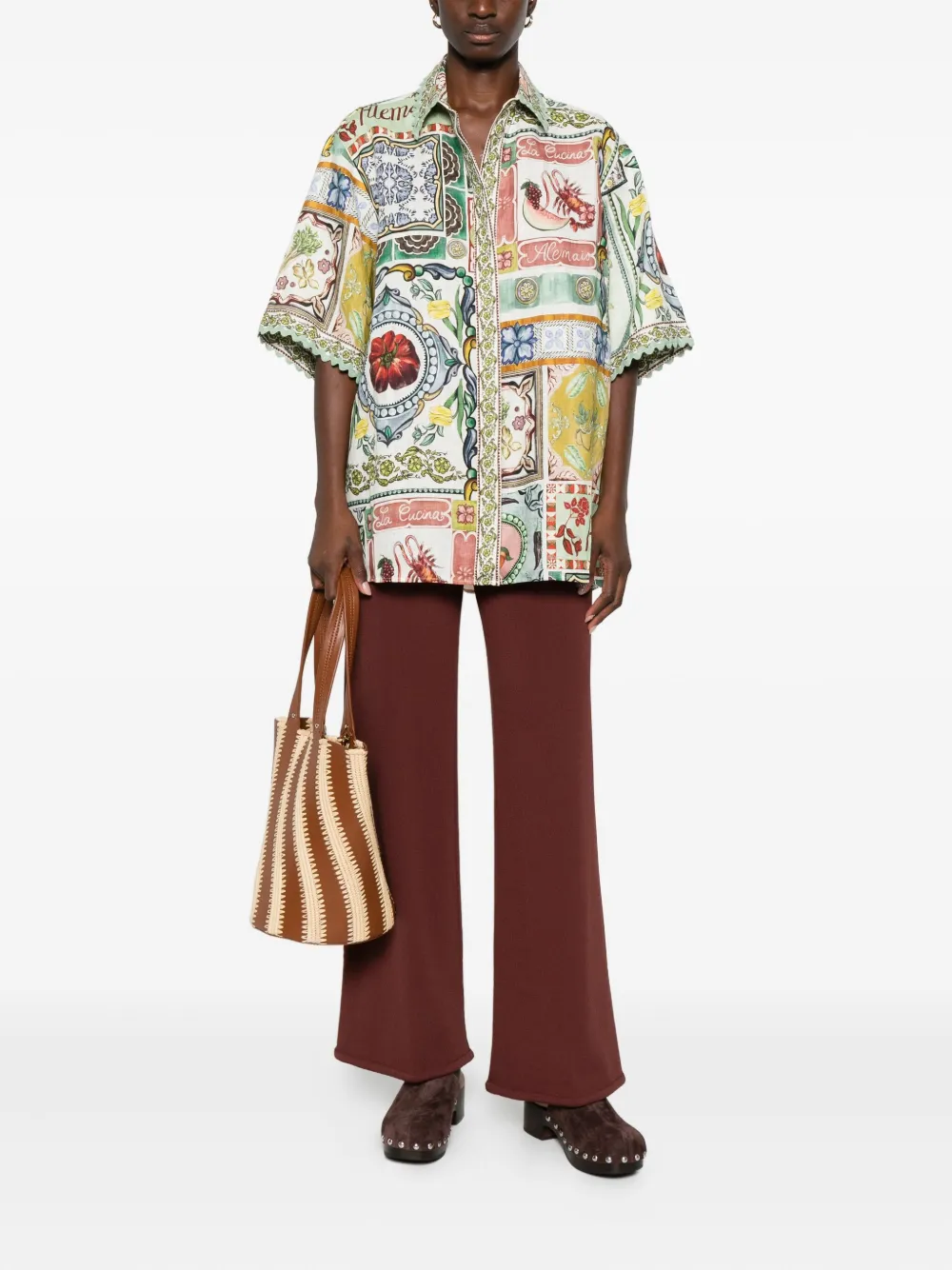 ALEMAIS Blouse met grafische print - Groen