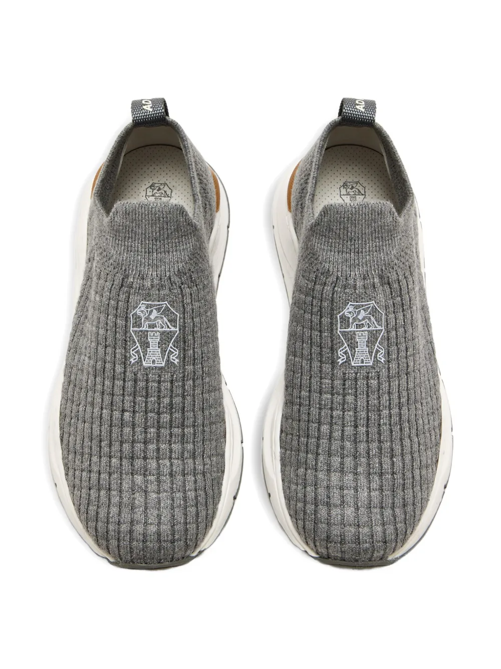 Brunello Cucinelli Kids Sneakers met logoprint Grijs