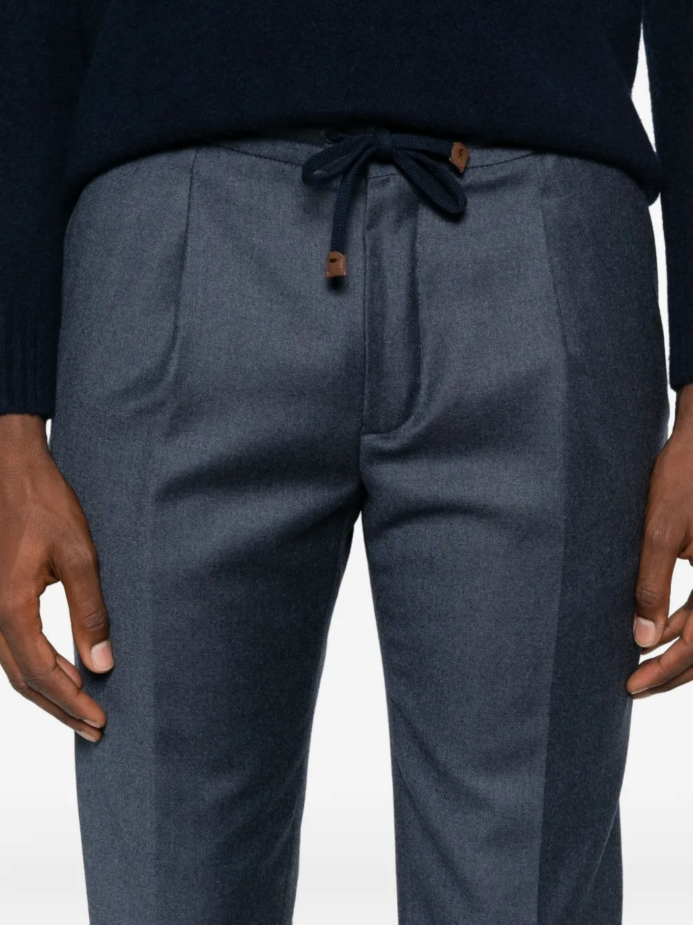 Incotex Broek met trekkoordtaille Blauw