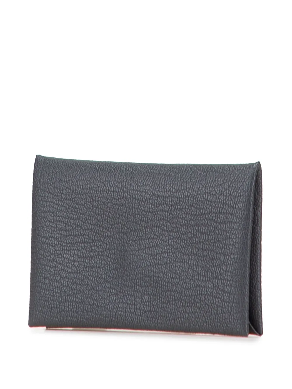 Pre-owned Hermes 2025 Chevre Mysore Calvi Duo Compact Verso Card Holder In Gray