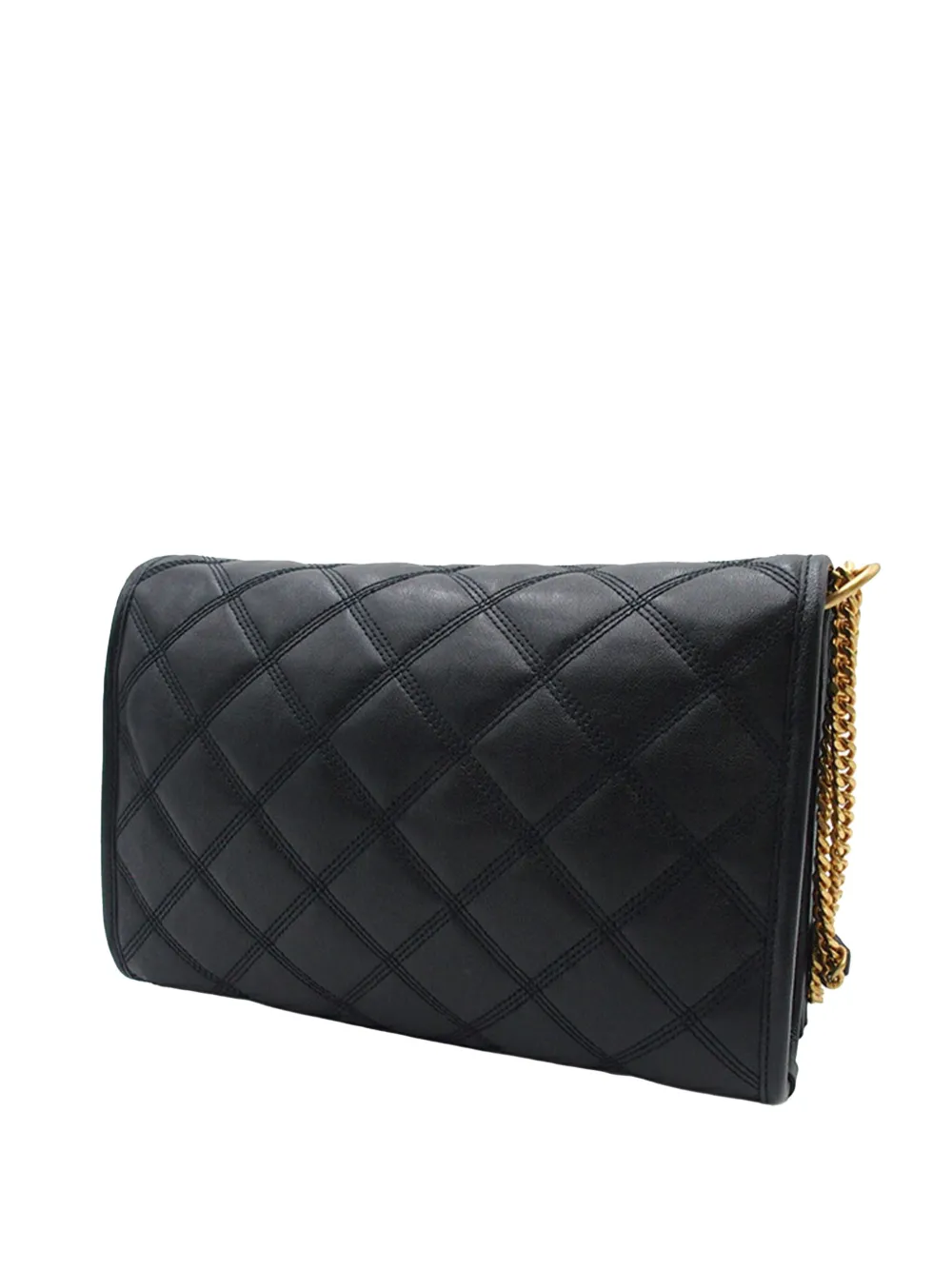 Pre-owned Saint Laurent 2000-2025 Mini Quilted Lambskin Becky Chain Shoulder Bag In Black