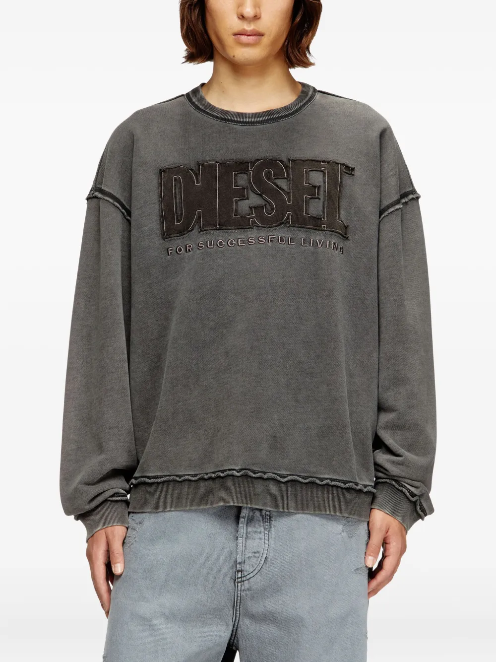 Diesel S-Boxt-Raw-V1 sweater Grijs